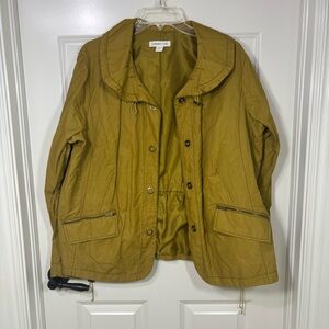 Coldwater Creek Jacket Women’s 18 Green Chartreuse Snap Front Cinched Sleeve